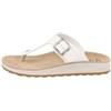 Fly Flot Ciminna, Ciabatte Infradito Donna in Tessuto, con Fibbia Regolabile, Sottopiede in Pelle, Bianco, 36