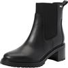 Tommy Hilfiger Donna Stivaletti Chelsea Mid Heel in Pelle, Nero (Black), 37