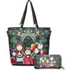 DEERWORD Donna Borse a Mano Borsa a Spalla Elegante Grandi Firmate Marca Tracolla Antifurto PU pelle 5705 5 pz Verde