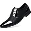 KYOESCAI Scarpe Oxford da Uomo Scarpe Stringate Formale attività Commerciale Scarpe da Sera per Feste,Nero,45 EU