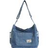 Ausing Borsa Jeans Donna Shopper Borsa Shopping Spaziosa | in Denim, con Chiusura a Zip, Borsa Shopping Spaziosa per Uso Quotidiano Lavoro Stile Casual