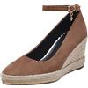 Lroey Reoly Décolleté Donna, Espadrillas Zeppa Moda Scarpe da Festa Tacco Alto Appuntito con Cinturino alla Caviglia con Plateau Marrone Numero 34 EU