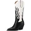 QUEEN HELENA Stivali Camperos con Tacco Stivaletti a Punta Texani Donna W302