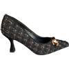 Luciano Barachini SL143P Elegante decoltè in Bouclé Nero; Fondo di Cuoio e Tacco di 7 cm; Facile da infilare è Perfetto per Chi Cerca Un Look Raffinato e Comodo.
