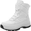 EODJXIO Stivaletti con Tacco Donna 2026 Tacchi Invernali Stivali Pelle Scarpe Calde Stivaletto Uomo Invernale Scarponi Impermeabili (Bianco,39)