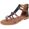 Generic Sandali Donna Bassi Eleganti Alla Schiava Scarpe basse da donna Sandali casual bohémien da spiaggia Infradito Ciabattine Eleganti Sandalo Estivo Elegante