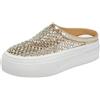 Surwin Zoccoli Donna Estive con Punta Chiusa, Design Strass Pantofole Estive Donna Comode Sandali Elegante Hollow-out Suola Spessa Pantofole Ciabatte Chiuse Davanti (Colore Oro,40)