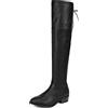 DREAM PAIRS Stivali Donna Sopra Ginocchio | Eco-pelle scamosciata, mezza zip, lacci regolabili, soletta in lattice, fodera traspirante, stile elegante.