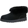 PAMIR Pantofole da donna in pelle di pecora per interni ed esterni alla caviglia con memory foam, Nero , 39 EU