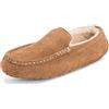 Polar Uomo Mocassinos Australiano Camoscio Montone Casa Pelliccia Pantofole - TAN42 AYC0253