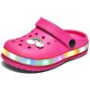 GULAKY Zoccoli per bambini, pantofole per bambini, sandali per ragazze, scarpe da giardino, strisce LED, Colore: rosa., 30 EU