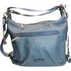 NAJ-OLEARI Borsa Zaino a Tracolla in Ecopelle, con Tasca Frontale, Tasca Posteriore e Ciondolo Orsacchiotto, 30x26x13 cm (Jeans)