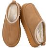 Mishansha Scarpe Donna Invernali Pantofole Ciabatte Pelose Chiuse Ciabatte Cachi Gr.38