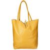 Chicca Borse Borsa a Mano Shopper da donna in pelle made in Italy - 40x36x11 cm - Colore Senape