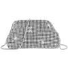 ANGELO Pochette da Donna Elegante con Strass, Piccola Borsa Clutch a Mano e Tracolla, Borsetta da Sera Mini Scintillante, per Cerimonia, Eventi, Matrimonio, Festa (Nero)