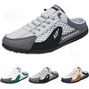 WINDEHAO Sneakers con schienale aperto da uomo - Stile casual - Traspiranti - Morbide - Per lo sport - Scarpe da giardino, grigio, 40 EU