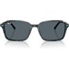 Ray-Ban RB2231 Raimond Occhiali da sole quadrati, Trasparente Fantasia Blu/Blu, 56 mm