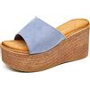 IF Fashion Sandali Zatteroni Ciabatte Zeppa Zeppe Fascia da Donna Estivi 23018 Blu Jeans Chiaro N.38