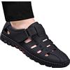 VIMTY Eleganti sandali vuoti in pelle, sandali da uomo, pantofole, infradito, sandali da spiaggia in pelle con punta chiusa da uomo (43,black)