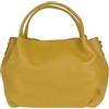 Girly Handbags Borsa a mano da donna in vera pelle, Senape, Medium