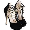 WBITJDK Tacco A Spillo Scarpe con Tacco E Plateau Peep Toe Pumps T E Cinturino Sandali 14cm da Matrimonio Ufficio Feste Sexy Scarpe (Rosso,39)