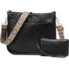VINBAGGE Borsa a Mano Donna Taglia Media con Portafoglio, Borsa a Tracolla in Pelle PU per Donna, Borsa Crossbody con Tracolla Regolabile, Nero