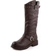 Toocool Stivali Donna Biker Boots Motociclista Casual Imbottiti Inverno YG883 [36,Marrone]