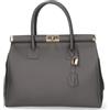 Gave Lux Borsa a Mano Donna Pelle Italiana Doppio Scomparto Tracolla Rimovibile Grigio Elegante e Raffinata