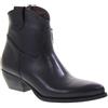 Piranha Italia 504 Texani Bassi Donna Pelle Nero Tacco Western 4Cm Suola Gomma Gambale Caviglia