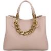 Braccialini Beth Jewels Borsa a mano di medie dimensioni in colore platino, con doppi manici e tracolla logata removibile e regolabile per una doppia portabilità. All'interno, una pochette estraibile