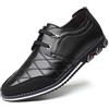 Moodeng Scarpe Casual in Pelle da Uomo Scarpe Brogue Scarpe Eleganti Oxford da Lavoro Moda Formale Punta a Punta Stringate Selvaggio Leggero Piatto Grande Taglia Nero