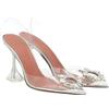 Generic NYSDM Sandali Baotou trasparenti da donna estivi stile fata a punta bassa bocca bassa girasole acqua diamante sottile tacchi alti