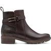 Infinity Leather Stivaletti Chelsea da Donna in Pelle Marrone con Tacco a Spillo, Fibbia e Cerniera