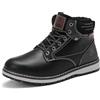 AX BOXING Scarpe Uomo Invernali Caldo Pelliccia Fodera Scarponcino Invernale Stivali Antiscivolo Stivaletti Taglia 41-46 EU(Nero bianco, 43 EU)