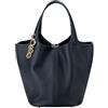 Royal Bagger Borse in Vera Pelle di Mucca per le Donne, Borsa a Secchiello con Chiusura Magnetica, Borsa Casual in Tinta Unita 3260 (Nero)