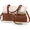LOVEVOOK Borsa Donna Grande da Lavoro Borsa a Tracolla per Computer da 15.6 Pollici Impermeabile Borse Laptop Tote in Pelle PU Handbag da Università Business Shopper, Marrone