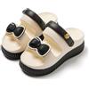 POPOTI Sandali Flipper,Sandali Estive Donna Sandali Zeppa Mare Spiaggia e Piscina Estate Scarpe Infradito da Flip Flop Shoes (Nero-1, Adulto, Donna, 38, Numero, Sistema Taglie Calzature EU, Stretta)