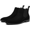 HESYSUAN Classic Chelsea Suede Boots per gli uomini, Slip on Stivali da uomo, Retro Solid Color Comfort Stivale in pelle scamosciata alla caviglia