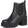 JABASIC Stivali Chelsea per donne con plateau, scarpe classiche con tacco (36,Nero)