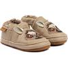 Mikk-line Scarpine primi passi in pelle con suola in camoscio antiscivolo - Pantofole stampate con motivo animali e fodera in lino per ragazzi e ragazze, perfette per 0-48 mesi