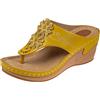 Cocila Infradito Donna Eleganti Ciabatte Zeppa Casa Mare Piscina Sandali Da Estate Nuovo Modello Decorazione Floreale Semplice Suola Spessa Comode Scarpe Spiaggia Versatili Casuali Antiscivolo