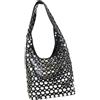Psdndeww Borsa a tracolla a secchiello creativa di moda [Psdndeww], borsa a spalla con dettagli sotto braccio, borsa in pelle sintetica con borchie per varie occasioni, Nero