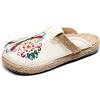POPOTI Pantofole Estive,Sandali Stile Etnico Scarpe Ricamate Donne in Tessuto Pantofole Lino Stile Retrò Hanfu Scarpe