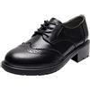 rismart Donna Rotonda Punta Abito Formale Pelle Scarpe Stringate Basse