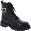 Valleverde 49192 Anfibi Casual Donna Pelle Nero Tacco Grosso 4Cm Suola Gomma Gambale Caviglia