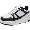 Hixingo Scarpe con Rotelle per Ragazzi Ragazze, Bambino 2 in 1 Scarpe da Skateboard Sneakers Sportive con Ruote Tinta Unita Scarpe Ginnastica Pattini a Rotelle
