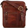ROYALZ Dallas Borsello Uomo Tracolla Pelle piccolo Borsa Vero Cuoio Borsa a Tracolla Vintage Stil