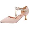 Generisch Grande ragazza, ragazza, punta chiusa, punta in pizzo, scarpe da principessa, fibbia con gancio flash, ragazza, tacco fine, tacchi alti bambini 32