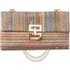 YOUSIS Pochette da donna in paglia intrecciata, pochette estiva, da spiaggia, per matrimoni, Multicolore, Taglia unica
