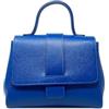 Chicca Borse Borsa a Mano Elegante con Tracolla da Donna in Pelle (Bluette)